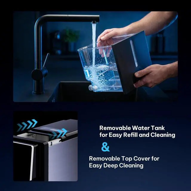 Alt view image 4 of 7 - Nugget Ice Maker Countertop, Auto Drop Ice, Self Cleaning Ice Machine, 40 lbs/24H Soft Chewable Ice, Self Dispensing Nugget Ice Maker for Home, Kitchen and Party