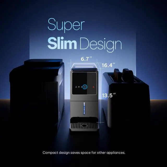 Alt view image 5 of 7 - Nugget Ice Maker Countertop, Auto Drop Ice, Self Cleaning Ice Machine, 40 lbs/24H Soft Chewable Ice, Self Dispensing Nugget Ice Maker for Home, Kitchen and Party