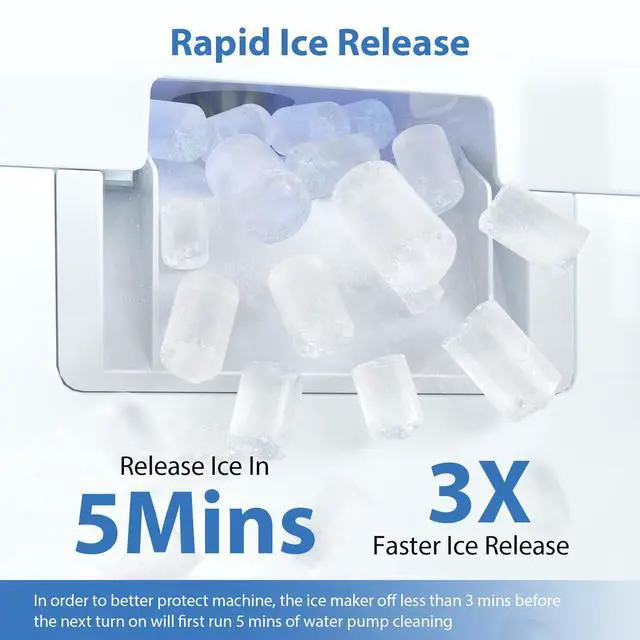 Alt view image 5 of 7 - Nugget Ice Maker Countertop, 55lbs/24H Ice Machine with 3.6L Water Tank&3.2Lbs Ice Basket, Self-Cleaning Pebble Ice Maker with Stainless Steel Housing for Home Office and Party, Silver