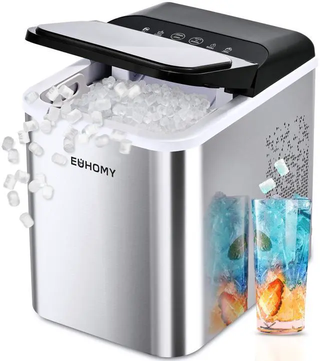 Main image of EUHOMY Nugget Ice Makers Countertop, Ready in 8 Mins, 35lbs/24H, Self-Cleaning, Portable Ice Maker Machine with Ice Scoop & Basket, Sonic Ice Maker with Chewable Pellet Ice for Home/Party/RV/Camping