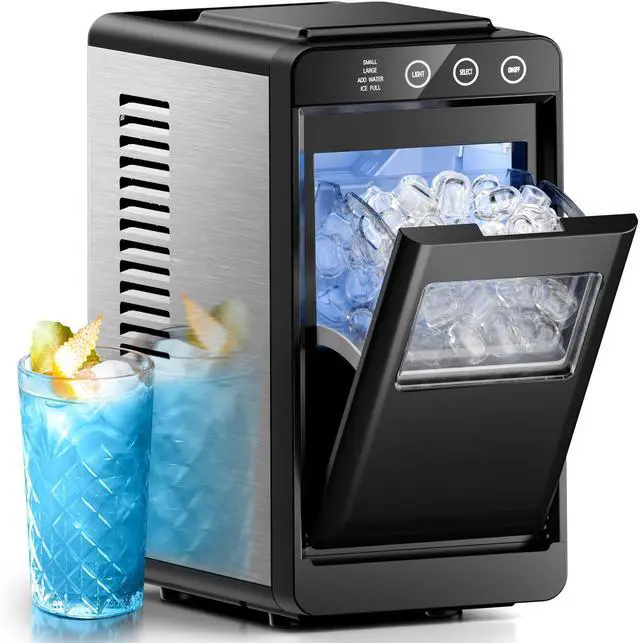 Main image of Ice Makers Countertop,26Lbs/24H,8Pcs in 6Mins,Portable Ice Maker Machine with Self-Cleaning,Interior Lighting,2 Sizes of Bullet Ice for Home/Office/Party(Black)