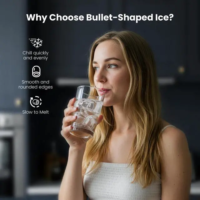 Alt view image 5 of 7 - Ice Makers Countertop,26Lbs/24H,8Pcs in 6Mins,Portable Ice Maker Machine with Self-Cleaning,Interior Lighting,2 Sizes of Bullet Ice for Home/Office/Party(Black)