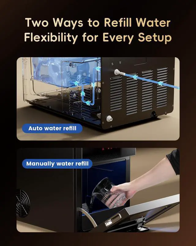 Alt view image 6 of 7 - 2" Ice Ball Maker Countertop, Clear Sphere Ice Machine, 144 Pcs/Day | CrystalFlux Technology, 4 Pcs in 40 Mins, Enhanced Insulation, Auto Water Supply, Self-Cleaning