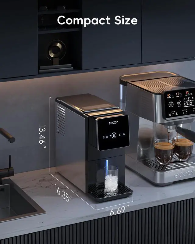 Alt view image 3 of 7 - Nugget Ice Makers Countertop Dispenser, 40lbs Per Day, Touch-Free Ice | Chewable Pebble Sonic Ice Machine Countertop, Self-Dispensing, Self-Cleaning, Mistalo Drop Slim for Home Kitchen Office