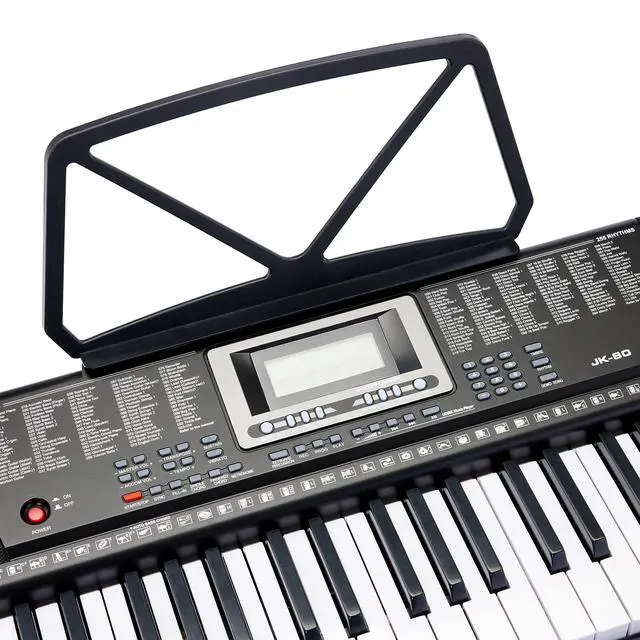 Alt view image 4 of 7 - Portable Electric Keyboard Piano with 61 Full Size Keys, Built-in Speakers, Songs for Learning, Digital Piano, Black