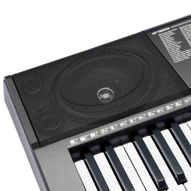 Alt view image 5 of 7 - Portable Electric Keyboard Piano with 61 Full Size Keys, Built-in Speakers, Songs for Learning, Digital Piano, Black