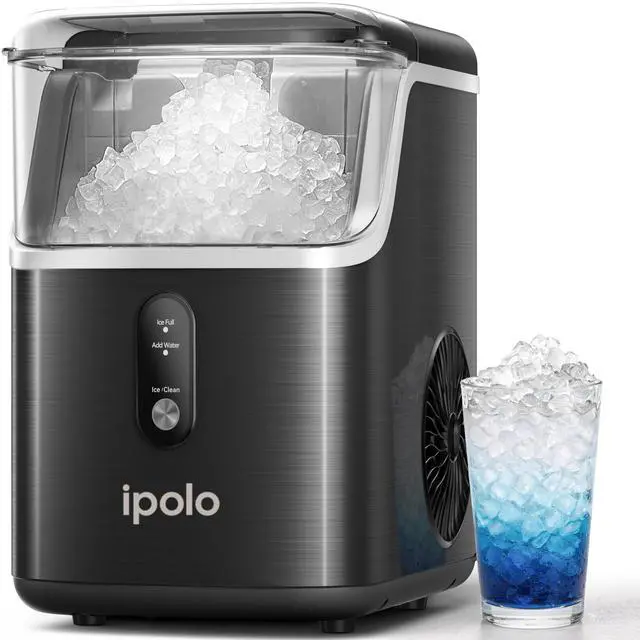 Main image of Nugget Ice Maker Countertop: 33lb/Day, Self-Cleaning, Black Stainless Steel, Portable, Soft Chewable Pebble Ice Machine for Home Kitchen, RV & Office