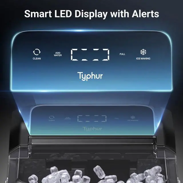 Alt view image 7 of 7 - Fast Nugget Ice Maker Countertop with Self-Cleaning Pump, 35lbs/24H Crushed Pebble Ice Machine with Pellet Ice, 8 Packs Cleaner, Dual Ice Scoops for Home, Kitchen, Party, RV, Stainless Steel