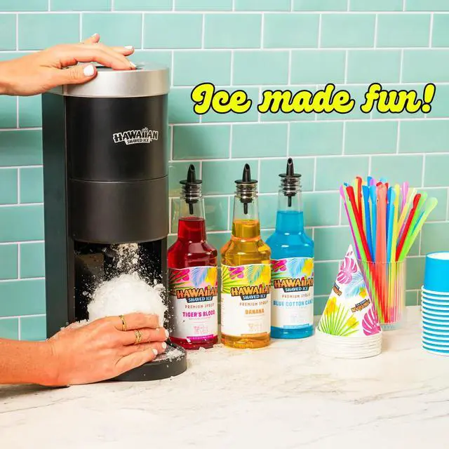 Alt view image 2 of 7 - S777 Snow Cone and Shaved Ice Machine with Blade Adjustment Knob and 5 Reusable Plastic Ice Mold Cups. Great for Granitas, Seltzers, Italian Soda and More 120V, Matte Black