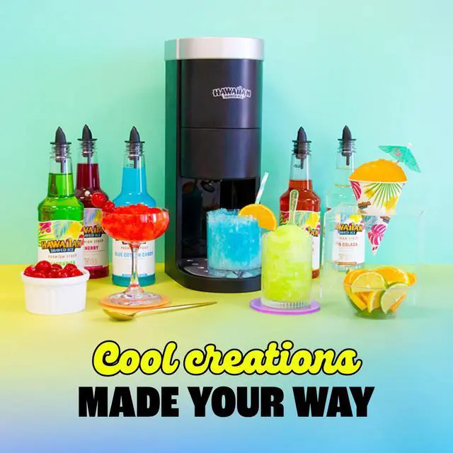 Alt view image 7 of 7 - S777 Snow Cone and Shaved Ice Machine with Blade Adjustment Knob and 5 Reusable Plastic Ice Mold Cups. Great for Granitas, Seltzers, Italian Soda and More 120V, Matte Black