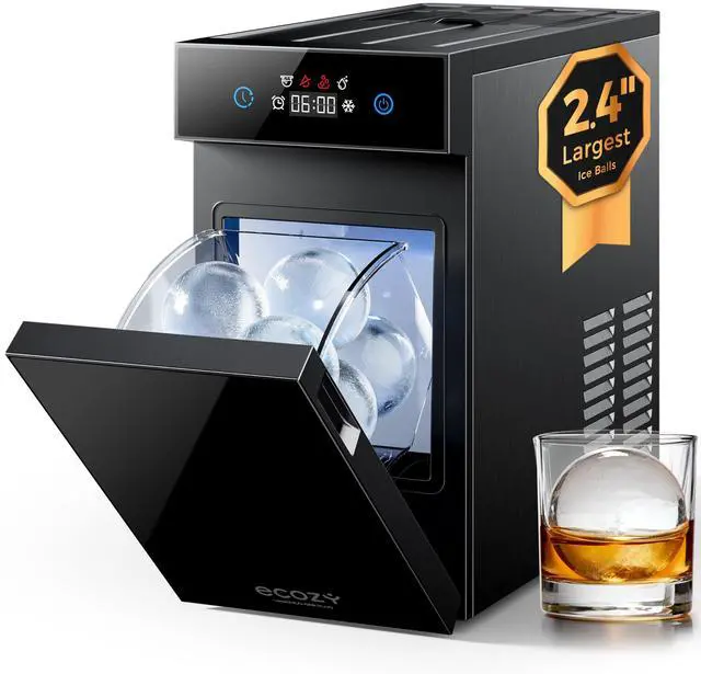 Main image of 2.4" Clear Ice Ball Maker Countertop Minimal Footprint, Sphere Ice | CrystalFlux Technology, 1 Pcs in 40 Mins, 32 Pcs/Day, 8H Timer, Self-Cleaning | Home Bar Machine Whiskey & Bourbon