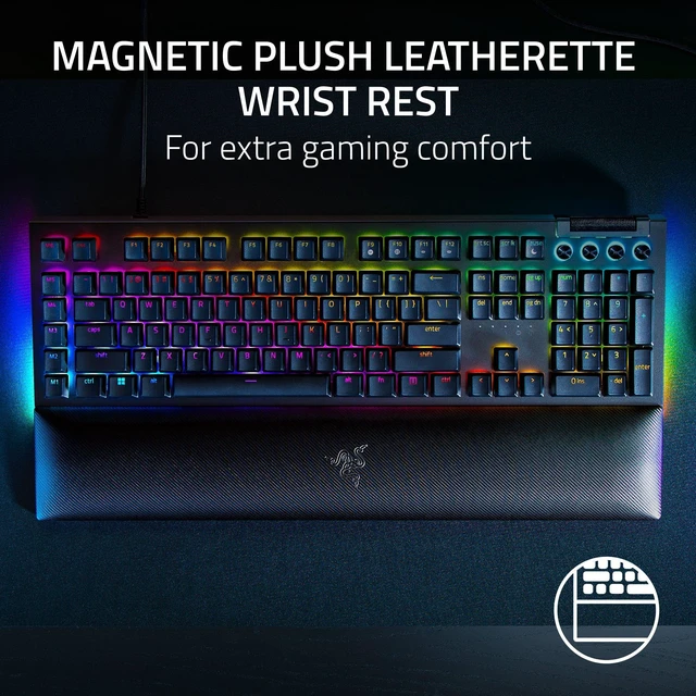 Alt view image 5 of 7 - Razer BlackWidow V4 Mechanical Gaming Keyboard: Green Switches Tactile & Clicky - Chroma RGB - 6 Dedicated Macro Keys - Magnetic Wrist Rest- Multi-Function Roller &Media Keys