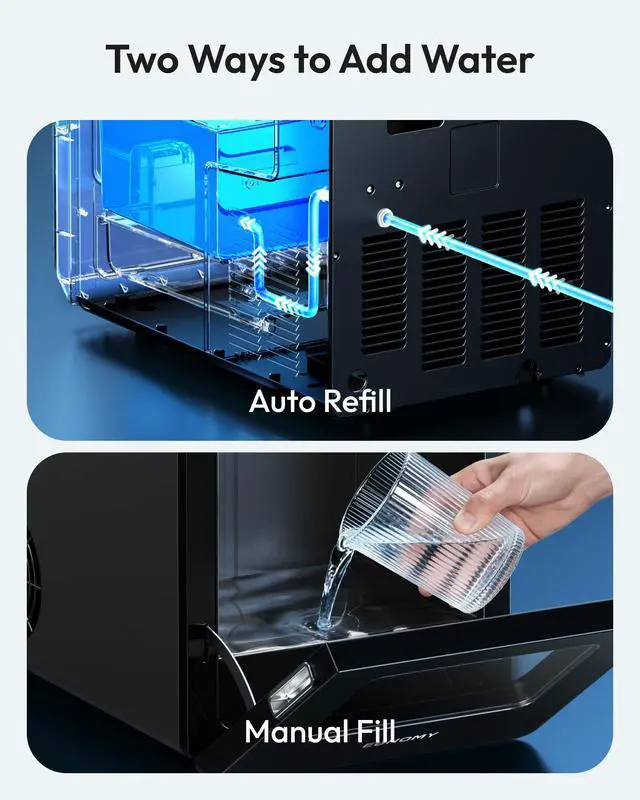 Alt view image 6 of 8 - EUHOMY 2" Ice Ball Maker Countertop, 4Pcs Ready in 40Mins, 144Pcs/day, Self-Cleaning Sphere Ice Maker Machine with Crystal Clear Ice, Round Ice Cube Maker for Whiskey & Bourbon