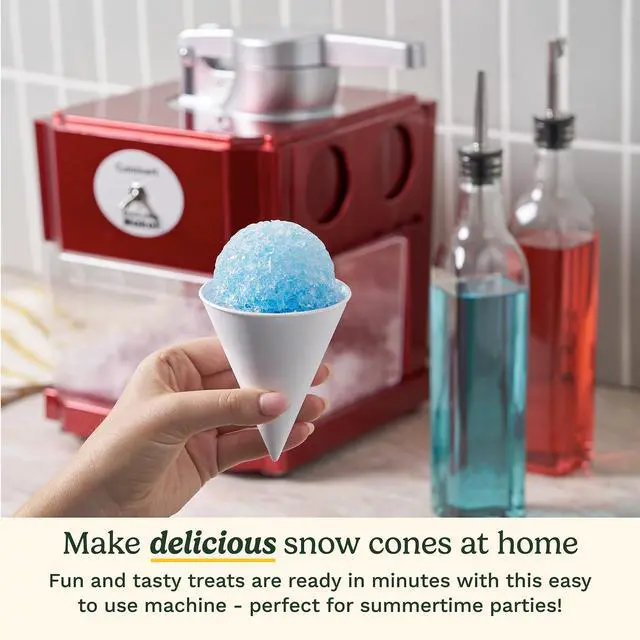 Alt view image 4 of 7 - Snow Cone Machine, 90W Motor & Interlock Safety, 4 Reusable Cones