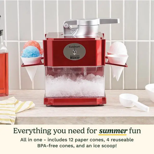 Alt view image 5 of 7 - Snow Cone Machine, 90W Motor & Interlock Safety, 4 Reusable Cones