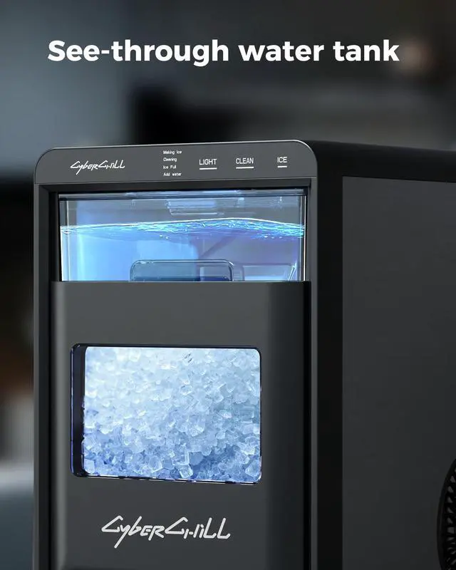 Alt view image 6 of 7 - Nugget Ice Makers Countertop, 44lbs Per Day, Pebble Ice Machine | Sonic Ice Makers Machine Chewable Pellet Ice, Self-Cleaning Removable Water Tank See Through Window for Home, Office, Party