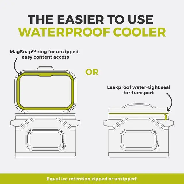 Alt view image 2 of 7 - Magnetic Leak Proof 12 Can Soft Cooler with Waterproof Zipper | Insulated Bag Portable Ice Chest Box | Best Soft Cooler for Food & Beverages for Tailgating, Car Camping, and Family Beach Picnics