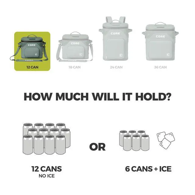 Alt view image 4 of 7 - Magnetic Leak Proof 12 Can Soft Cooler with Waterproof Zipper | Insulated Bag Portable Ice Chest Box | Best Soft Cooler for Food & Beverages for Tailgating, Car Camping, and Family Beach Picnics