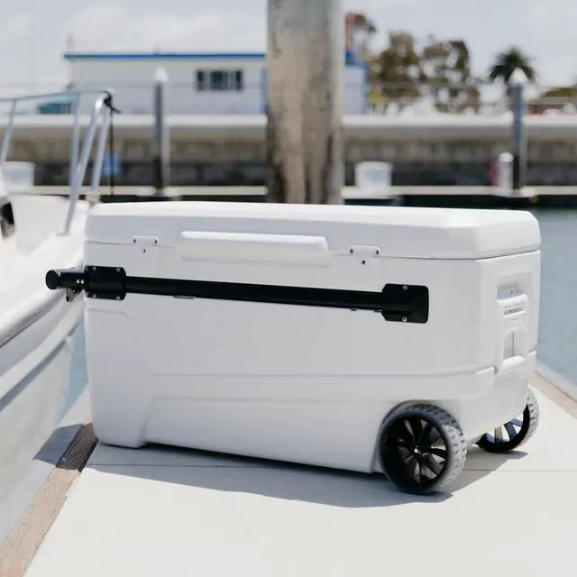 Alt view image 6 of 7 - MaxCold Glide Coolers 110 QT, Insulated Portable Rolling Cooler with Soft Ride Wheels, 168 Can Capacity, Leak-Proof, 5-day Ice Retention