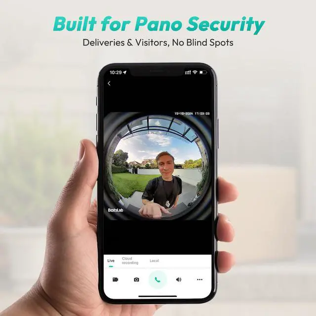 Alt view image 2 of 7 - Doorbell Camera Wireless, 5MP Video Doorbell with 180°Panoramic View, Battery Powered Door Bell, Package Detection, 2.4 GHz WiFi, Easy Installation, AI Motion Detection, VR Mode