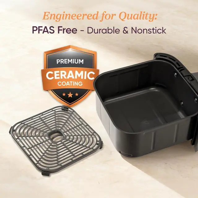 Alt view image 6 of 7 - TurboBlaze Air Fryer, 9-in-1, 6 Qt, PFAS-Free Ceramic Coating