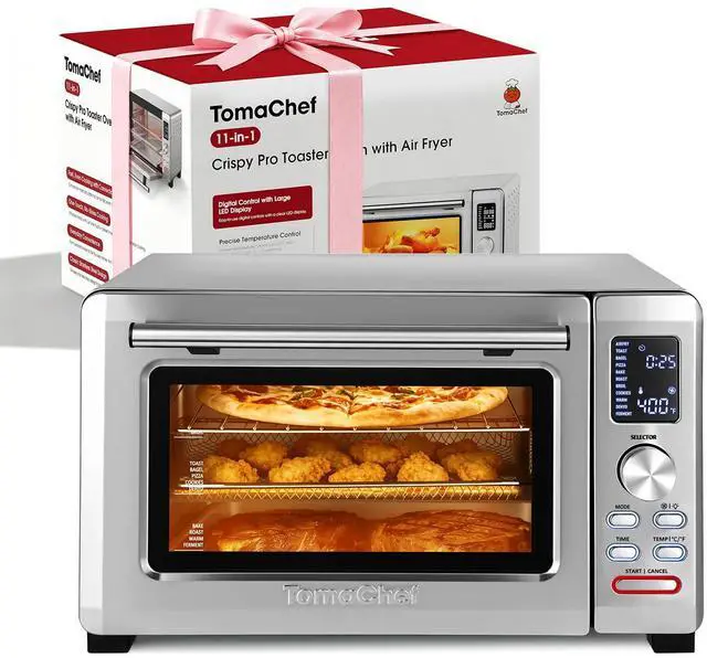 Main image of TomaChef Air Fryer Toaster Oven Combo, 26.5QT Large Capacity with Visible Window, 11-in-1 Countertop Toaster Oven, 85% Less Oil Healthy Cooker for Family, PFAS Free & Stainless Steel