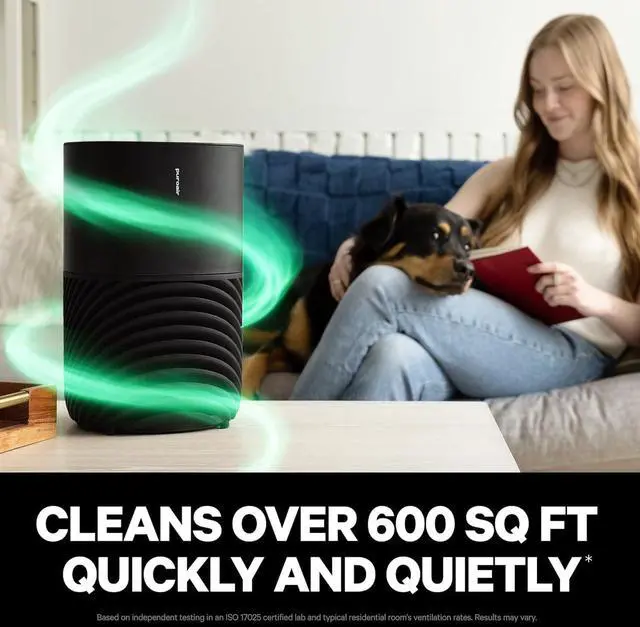 Alt view image 2 of 7 - 130i Smart Air Purifiers for Home Pets Allergies - HEPA + CarbonTech Filter up to 500X Stronger - Cleans Air Fast - Quiet Sleep Mode, Small Room Air Purifiers for Bedroom, Baby, Office, Dorm