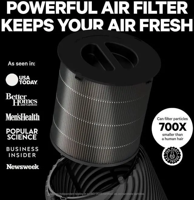 Alt view image 5 of 7 - 130i Smart Air Purifiers for Home Pets Allergies - HEPA + CarbonTech Filter up to 500X Stronger - Cleans Air Fast - Quiet Sleep Mode, Small Room Air Purifiers for Bedroom, Baby, Office, Dorm