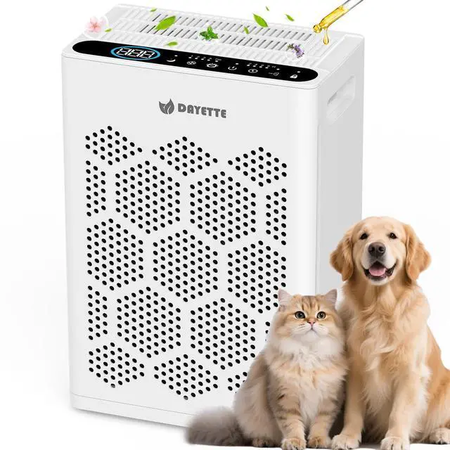 Main image of Air Purifiers for Home Large Room Up to 1800 Ft² with HEPA 14 Filter, Pet Air Purifier with Washable Prefilter for Bedroom with Fragrance, Air Cleaner for Smoke Dust Pets Hair Odor, White