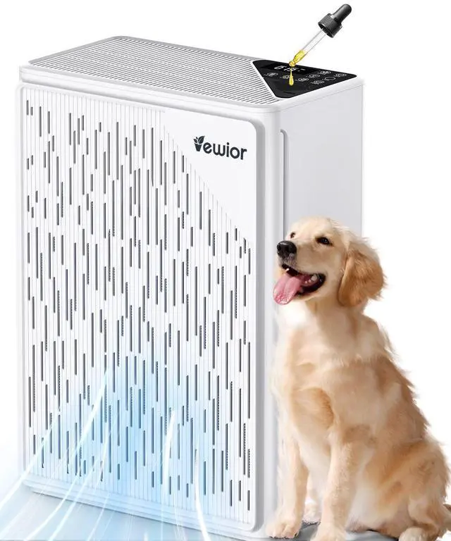 Main image of Air Purifiers for Home Large Room up to 2535ft², VEWIOR H13 True HEPA Air Cleaner for Bedroom with PM2.5 Display Auto Air Quality Sensor, Fragrance Diffuser for Wildfire Smoke Pet Hair Dust