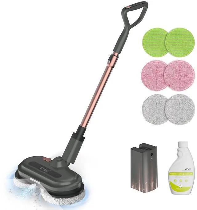 Main image of Cordless Electric Mop, Electric Floor Cleaner with Water Sprayer & LED Headlights, Up to 60 mins Lasting Time, Powerful Spin Mop with Extendable Tube, Self-Propelled, Floor Cleaning Solution included