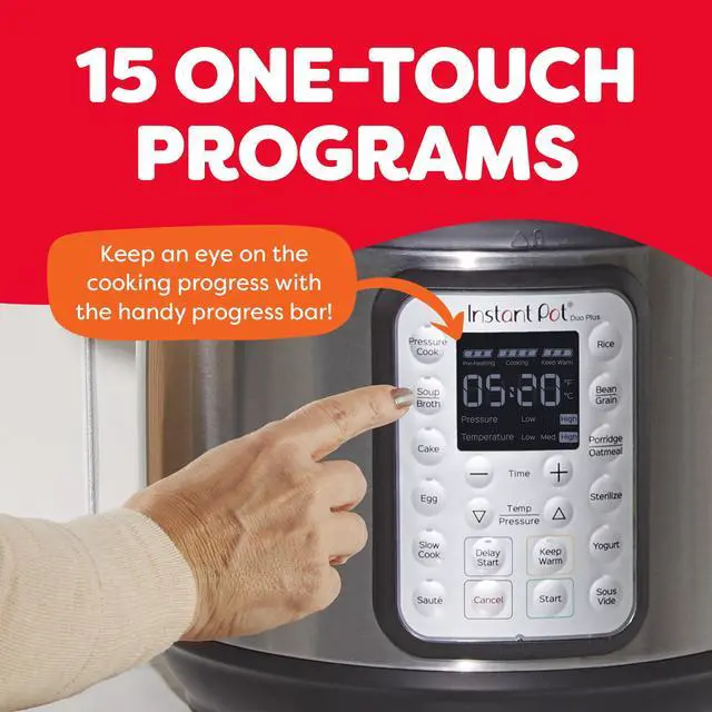 Alt view image 5 of 7 - Duo Plus 9-in-1 Multicooker, Pressure Cooker, Slow Cook, Rice Maker, Steamer, Sauté, Yogurt, Warmer & Sterilizer, Includes App with Over 800 Recipes, Stainless Steel, 6 Quarts