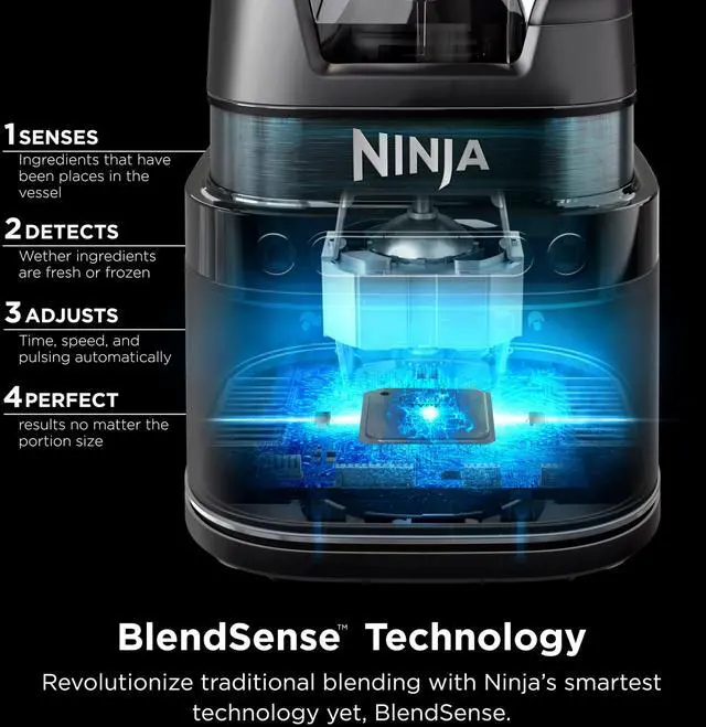 Alt view image 3 of 7 - Detect Power Blender Pro, BlendSense Tech, 72oz, 1800PW, TB201 | BlendSense Tech senses ingredients for smooth results every time. 72-oz pitcher, 1800 peak watts. Dishwasher safe.