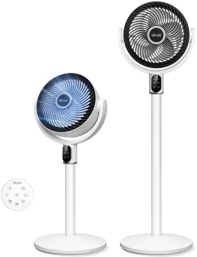 Main image of Standing Fan for Bedroom, 20dB Quiet Pedestal Fan for Sleep, 1024 CFM Ultra-High Airflow, 90° Oscillating Floor Fan, DC Motor, 5 Speeds, 12H Timer, Remote, for Home, Room, Office, White