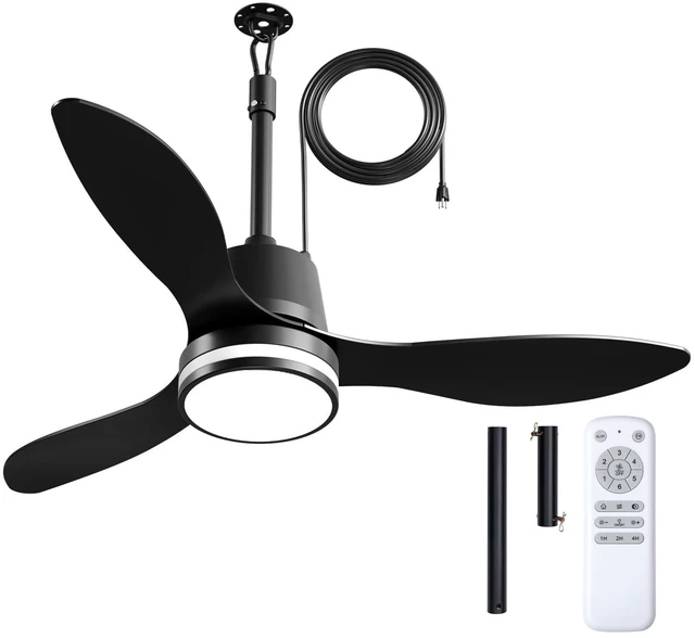 Main image of 42" Outdoor Ceiling Fans with Lights, IP65 Waterproof Gazebo Fan Waterproof, Remote Control, 3000-6000K, 6 Speeds, Hook Hanging Plug in, for Patio Porch Pergola Garage