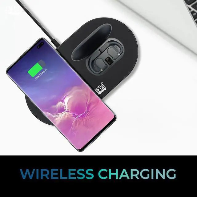 Alt view image 14 of 16 - Adesso Xtream T4 Wireless Headphones Open-Ear Bluetooth Earbuds with Charging Case XTREAMT4