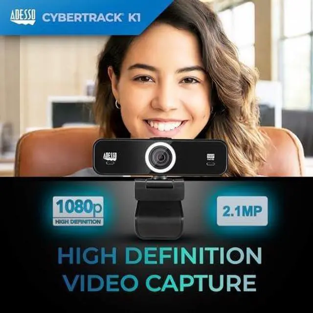 Alt view image 3 of 7 - 1080P Webcam with Microphone Full HD USB Web Camera with Adjustable View Angle, Noise Cancellation, Plug & Play Compatibility, Perfect for Zoom, Skype, Teams, Conferencing, and Content Creation