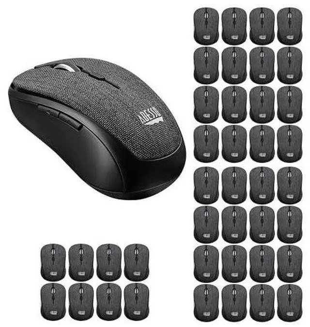 Main image of Adesso Lot of 40 Pcs Multipack iMouse S80B 2.4Ghz Fabric Wireless Black Fabric Mini Optical Mouse