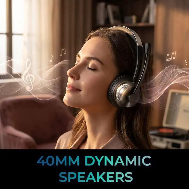 Alt view image 3 of 19 - Adesso Xtream P900 Bluetooth Headset with Adjustable Microphone Boom Black