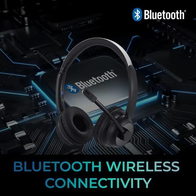 Alt view image 7 of 19 - Adesso Xtream P900 Bluetooth Headset with Adjustable Microphone Boom Black