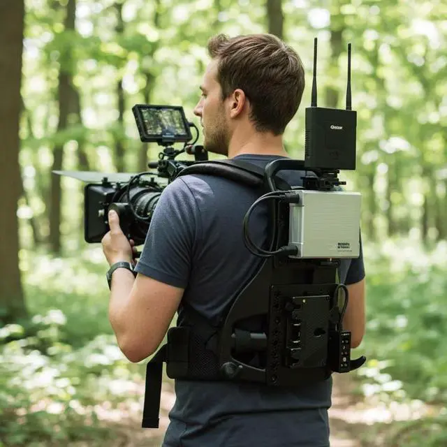 Alt view image 3 of 5 - SZJELEN Video Outdoor Live Streaming Broadcast Backpack Plate Vest With D-tap Splitter and V-Mount Bracket For V-Mount/Gold-Mount Battery