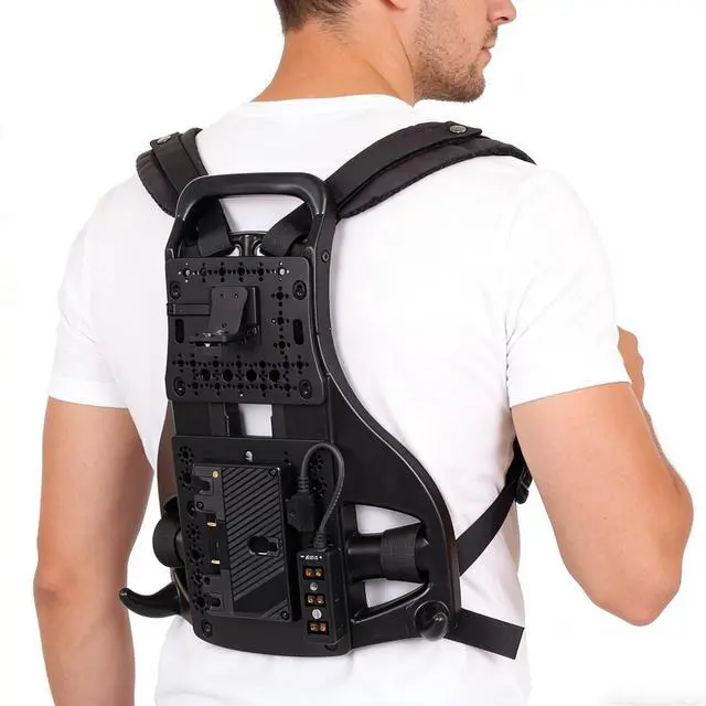 Alt view image 3 of 5 - SZJELEN Video Outdoor Live Streaming Broadcast Backpack Plate Vest With D-tap Splitter and V-Mount Bracket For Gold-Mount Battery