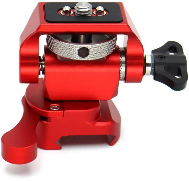 Alt view image 4 of 7 - SZJELEN Camera Monitor Mount Bracket, NATO Clamp Mount for External Monitor Accessories, 360° Rotation 180° Tilt Adjustable Locking Arm for Camera Rigs, Monitor - Red