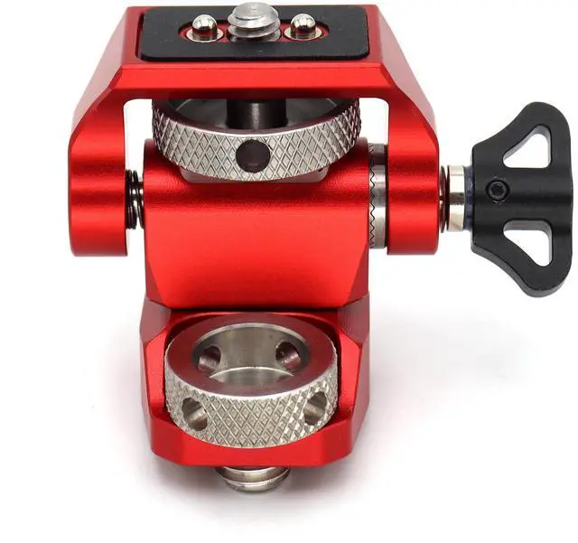 Alt view image 2 of 7 - SZJELEN Adjustable Camera Monitor Mount with 3/8 Screw for ARRI, 360° Swivel and 180° Tilt Monitor Holder Anti-Twist Support 5 in and 7 in Field Monitor - Red