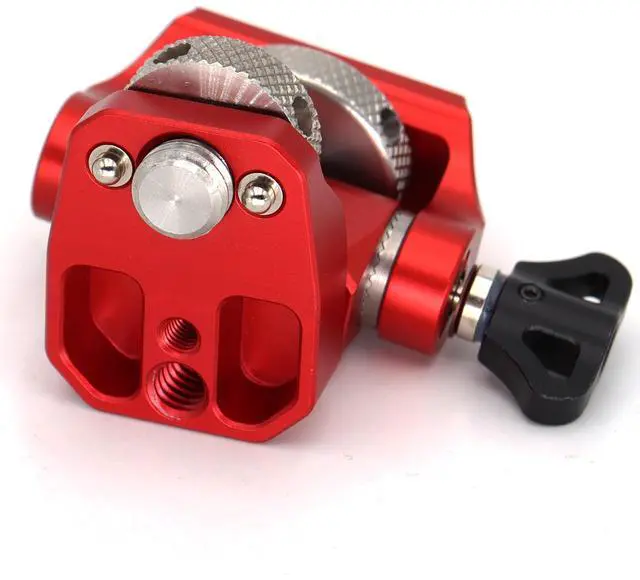 Alt view image 3 of 7 - SZJELEN Adjustable Camera Monitor Mount with 3/8 Screw for ARRI, 360° Swivel and 180° Tilt Monitor Holder Anti-Twist Support 5 in and 7 in Field Monitor - Red