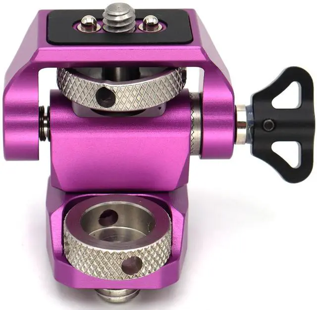 Alt view image 6 of 7 - SZJELEN Adjustable Camera Monitor Mount with 3/8 Screw for ARRI, 360° Swivel and 180° Tilt Monitor Holder Anti-Twist Support 5 in and 7 in Field Monitor - Purple