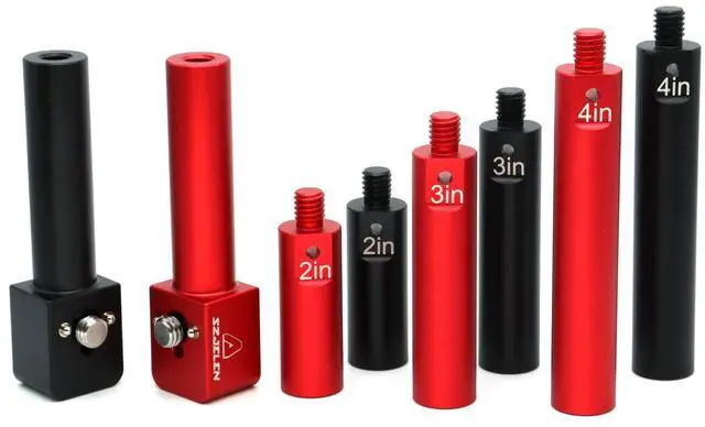 Alt view image 4 of 4 - SZJELEN 19mm Pole Mounting Bracket With 3/8 Screws, Anti Twist Elastic Positioning Pin, 4 Sections Of Length To Match For Arri Red Sony Camera - Red