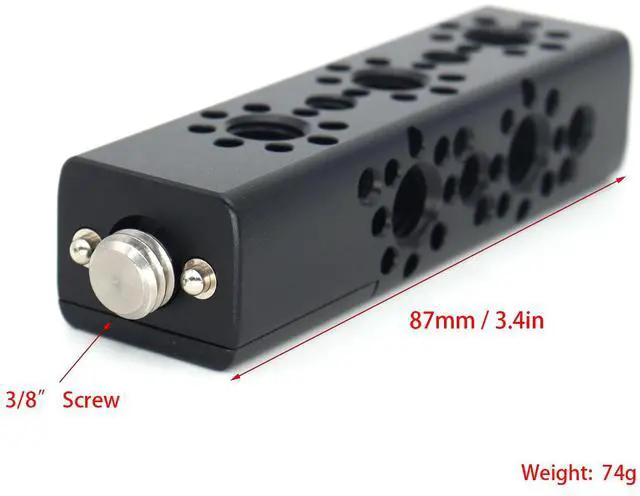 Alt view image 7 of 7 - SZJELEN 87mm/3.4 Inch Multi-Function Cheese Handle, Cheese Grip Extension Bar, ARRI Positioning Top Handle Featuring 3/8" and 1/4" Arri Locating Holes for Camera Cage Frames, Cheese Plates - Black