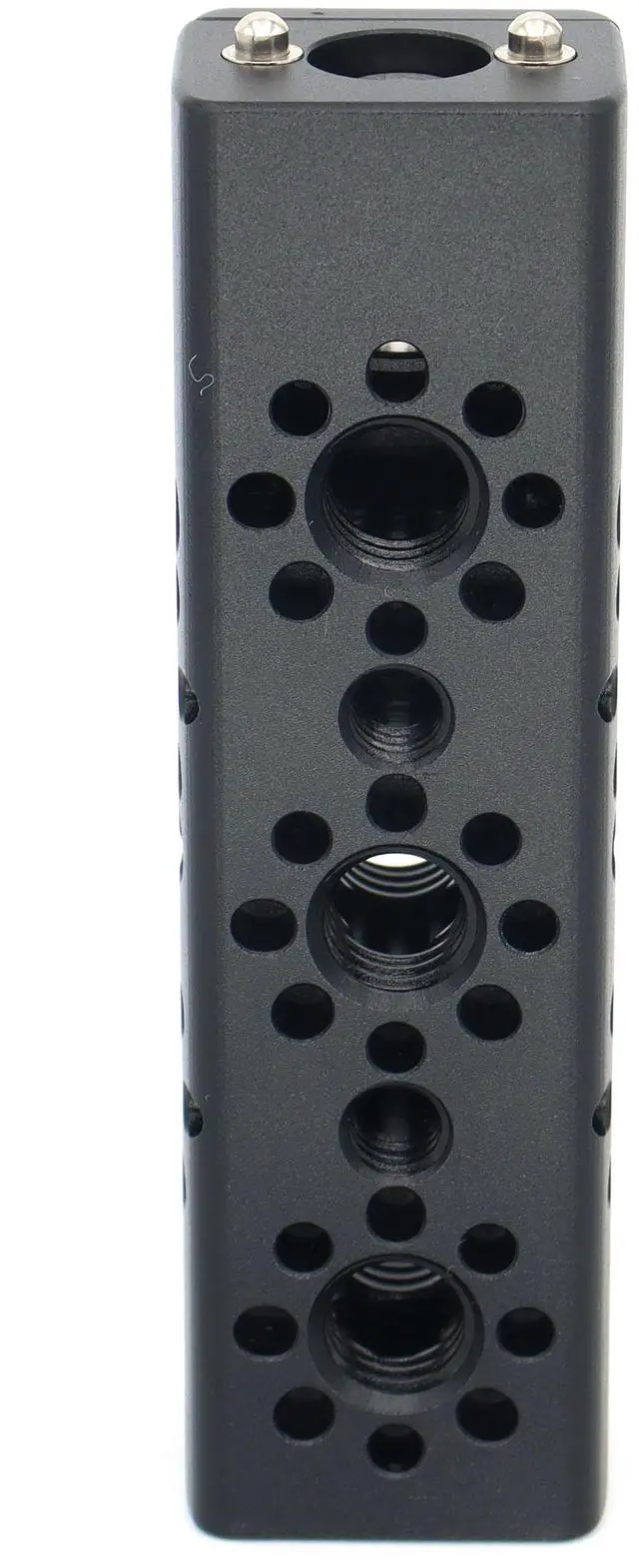 Alt view image 5 of 7 - SZJELEN 87mm/3.4 Inch Multi-Function Cheese Handle, Cheese Grip Extension Bar, ARRI Positioning Top Handle Featuring 3/8" and 1/4" Arri Locating Holes for Camera Cage Frames, Cheese Plates - Black