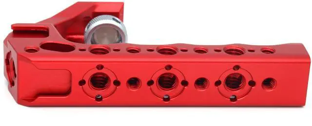 Alt view image 5 of 6 - SZJELEN Camera Top Handle with Cold Shoe Mount for Camera Cage, Microphone, LED Light, Monitor, 1/4" Screw Holes & 3 Cold Shoes and ARRI-locating holes- Red